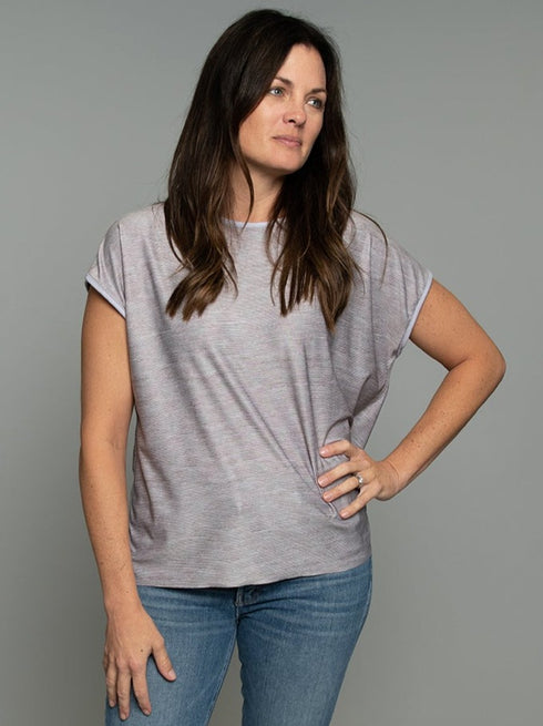 The Relaxed Tee - Gingham / Grey